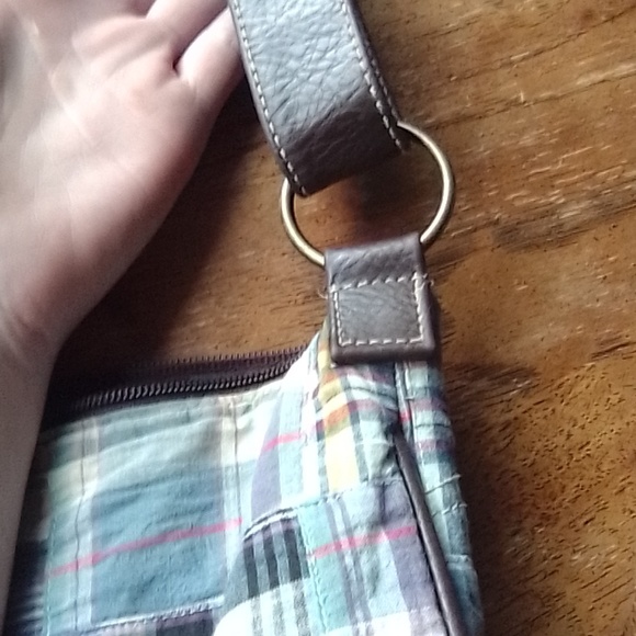 Colorful Blue Cotton Plaid Crossbody Bag!!!! - Picture 8 of 11